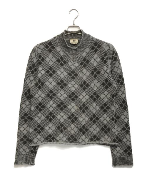 DRIES VAN NOTEN（ドリスヴァンノッテン）DRIES VAN NOTEN (ドリスヴァンノッテン) アーガイルニット グレー サイズ:Ｍの古着・服飾アイテム