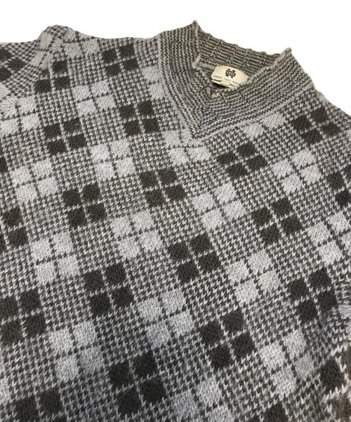 DRIES VAN NOTEN（ドリスヴァンノッテン）DRIES VAN NOTEN (ドリスヴァンノッテン) アーガイルニット グレー サイズ:Ｍの古着・服飾アイテム