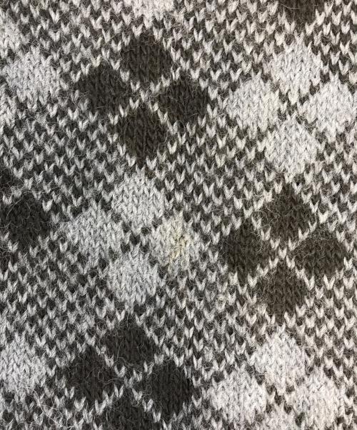 DRIES VAN NOTEN（ドリスヴァンノッテン）DRIES VAN NOTEN (ドリスヴァンノッテン) アーガイルニット グレー サイズ:Ｍの古着・服飾アイテム