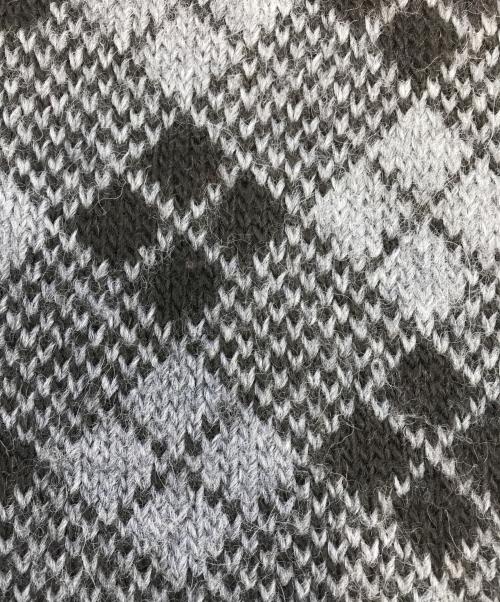 DRIES VAN NOTEN（ドリスヴァンノッテン）DRIES VAN NOTEN (ドリスヴァンノッテン) アーガイルニット グレー サイズ:Ｍの古着・服飾アイテム