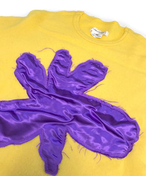 COMME des GARCONS（コムデギャルソン）COMME des GARCONS (コムデギャルソン) フラワー刺繍変形ニット イエロー サイズ:XSの古着・服飾アイテム