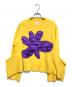 COMME des GARCONS（コムデギャルソン）の古着「フラワー刺繍変形ニット」｜イエロー