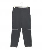BLACK COMME des GARCONSブラックコムデギャルソン）の古着「ポリ縮絨ジップデザインパンツ」｜ブラック