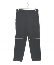 BLACK COMME des GARCONS（ブラックコムデギャルソン）の古着「ポリ縮絨ジップデザインパンツ」｜ブラック