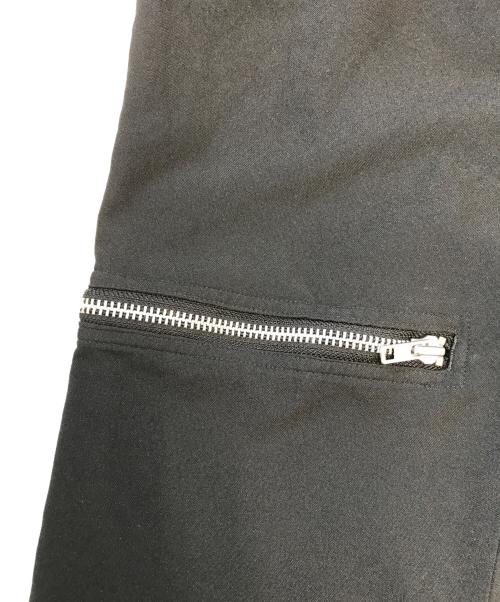 BLACK COMME des GARCONS（ブラックコムデギャルソン）BLACK COMME des GARCONS (ブラックコムデギャルソン) ポリ縮絨ジップデザインパンツ ブラック サイズ:Mの古着・服飾アイテム