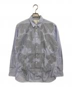 COMME des GARCONS SHIRTコムデギャルソンシャツ）の古着「パッチワークストライプシャツ」｜ブルー
