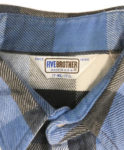 FIVE BROTHER（ファイブブラザー）FIVE BROTHER (ファイブブラザー) ネルシャツ ブルー サイズ:XLの古着・服飾アイテム