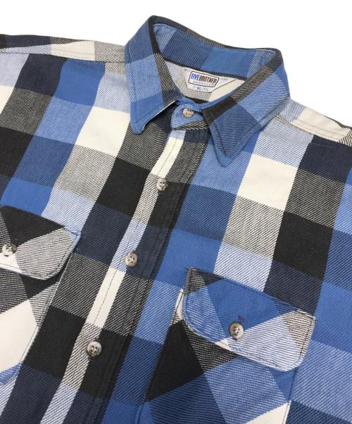 FIVE BROTHER（ファイブブラザー）FIVE BROTHER (ファイブブラザー) ネルシャツ ブルー サイズ:XLの古着・服飾アイテム