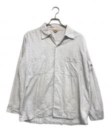 Gentry（ジェントリ）の古着「レーヨン混オープンカラーシャツ」｜ライトグレー