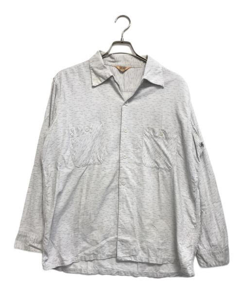 Gentry（ジェントリ）Gentry (ジェントリ) レーヨン混オープンカラーシャツ ライトグレー サイズ:16の古着・服飾アイテム