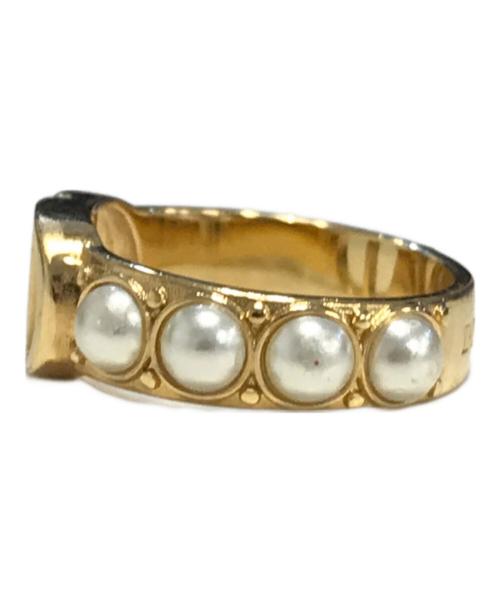 Christian Dior（クリスチャン ディオール）Christian Dior (クリスチャン ディオール) CD PETIT Crystal & Metal Ring ゴールド サイズ:Lの古着・服飾アイテム