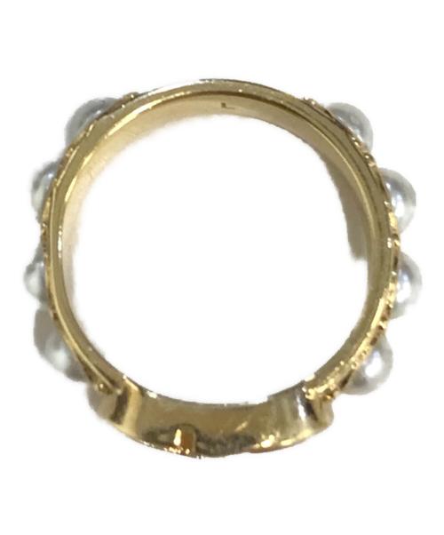Christian Dior（クリスチャン ディオール）Christian Dior (クリスチャン ディオール) CD PETIT Crystal & Metal Ring ゴールド サイズ:Lの古着・服飾アイテム