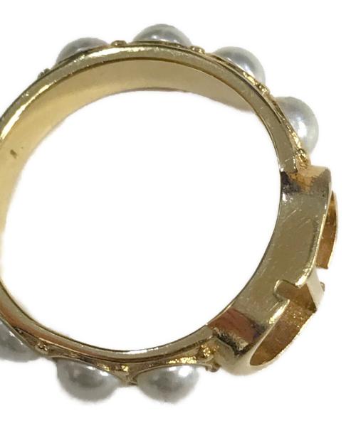 Christian Dior（クリスチャン ディオール）Christian Dior (クリスチャン ディオール) CD PETIT Crystal & Metal Ring ゴールド サイズ:Lの古着・服飾アイテム