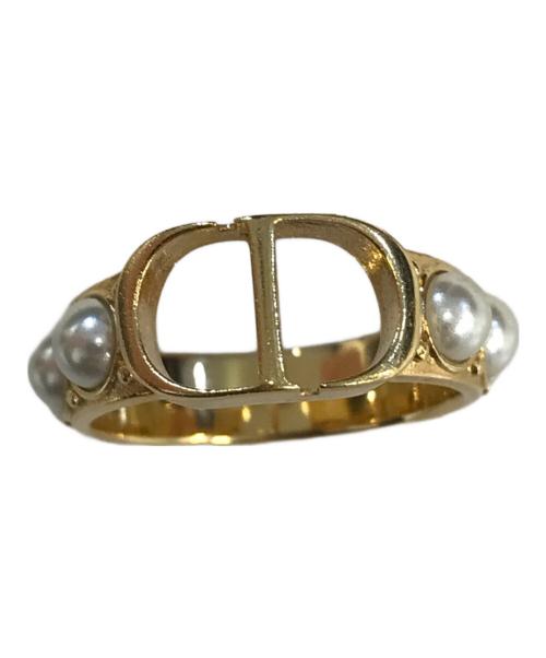 Christian Dior（クリスチャン ディオール）Christian Dior (クリスチャン ディオール) CD PETIT Crystal & Metal Ring ゴールド サイズ:Lの古着・服飾アイテム