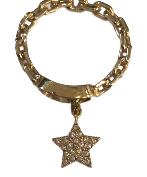 Christian Dior（クリスチャン ディオール）Christian Dior (クリスチャン ディオール) ラインストーンダブルフィンガーリング ゴールド サイズ:Lの古着・服飾アイテム