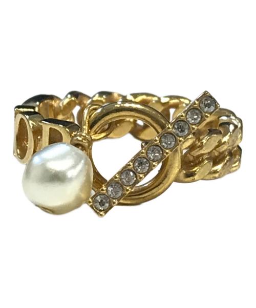 Christian Dior（クリスチャン ディオール）Christian Dior (クリスチャン ディオール) Gryphon & Pearl・Star Ring ゴールド サイズ:Lの古着・服飾アイテム