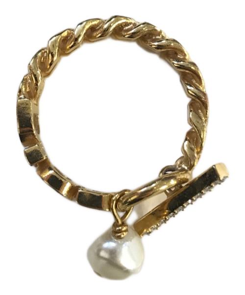 Christian Dior（クリスチャン ディオール）Christian Dior (クリスチャン ディオール) Gryphon & Pearl・Star Ring ゴールド サイズ:Lの古着・服飾アイテム