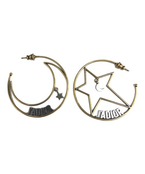 Christian Dior（クリスチャン ディオール）Christian Dior (クリスチャン ディオール) Stars＆Moon Hoop Earrings ゴールド サイズ:表記なしの古着・服飾アイテム