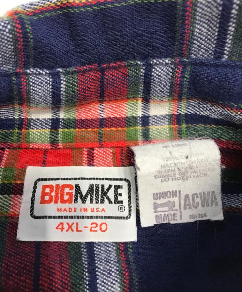 BIG MIKE（ビックマイク）BIG MIKE (ビックマイク) チェックネルシャツ ネイビー サイズ:4XLの古着・服飾アイテム
