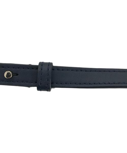 Kate Spade（ケイトスペード）Kate Spade (ケイトスペード) スペードフラワージャカードストライプミディアムバケットバッグ ネイビー サイズ:表記なしの古着・服飾アイテム