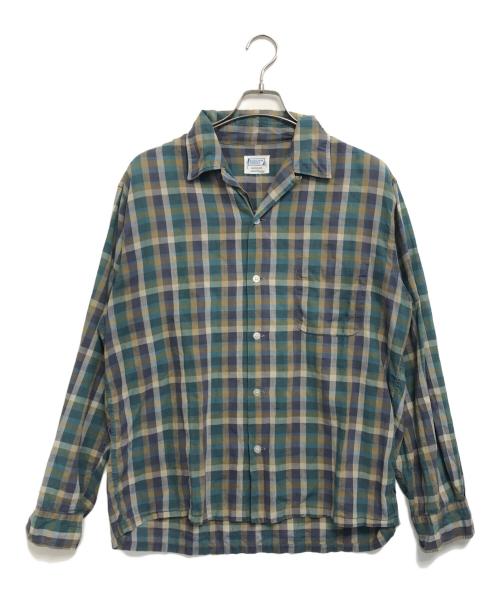 BRENT（ブレント）BRENT (ブレント) オープンカラーシャツ ブルー サイズ:Lの古着・服飾アイテム