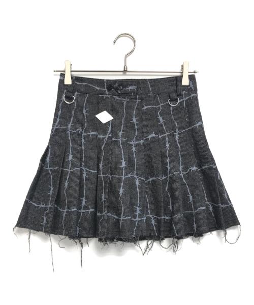 el conductorh（コンダクター）el conductorh (コンダクター) 有刺鉄線柄ミニスカート ブラックの古着・服飾アイテム