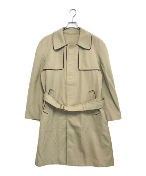 LANVIN（ランバン）LANVIN (ランバン) パイピングレザーステンカラーコート ベージュ サイズ:R50の古着・服飾アイテム