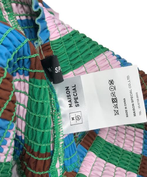 MAISON SPECIAL（メゾンスペシャル）MAISON SPECIAL (メゾンスペシャル) シャーリングチェックスカート マルチカラー サイズ:Ｍの古着・服飾アイテム