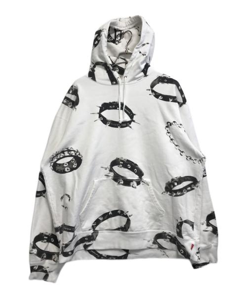 SUPREME（シュプリーム）SUPREME (シュプリーム) Studded Collars Hooded Sweatshirt ホワイト サイズ:XLの古着・服飾アイテム