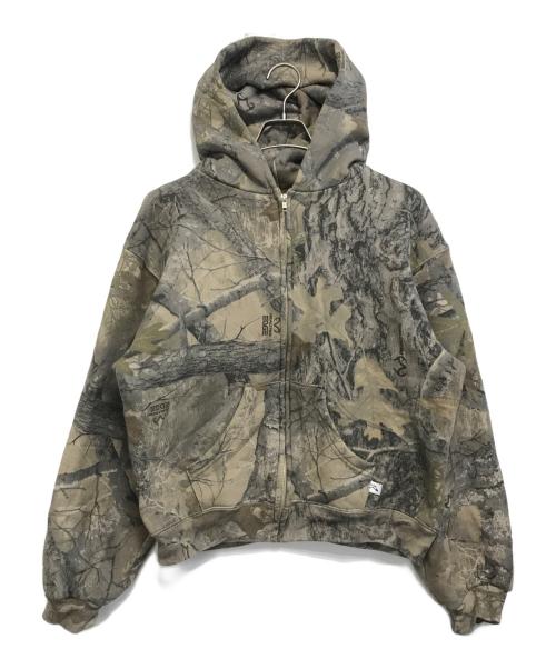 AKIMBO（アキンボ）AKIMBO (アキンボ) リアルツリージップショートパーカー カーキ サイズ:Mの古着・服飾アイテム