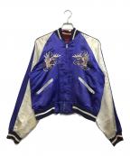 VINTAGEヴィンテージ）の古着「Korea Souvenir Jacket」｜ブルー×ボルドー
