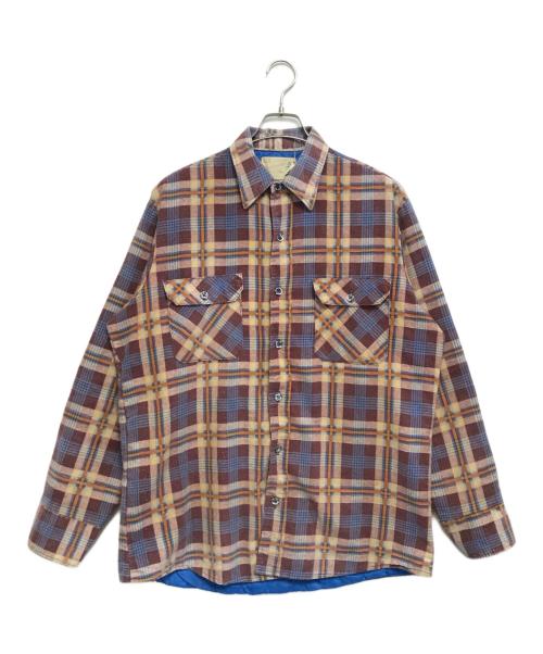 Sears（シアーズ）Sears (シアーズ) 裏地キルティングチェックネルシャツ ブルー サイズ:LARGEの古着・服飾アイテム