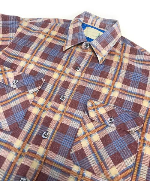 Sears（シアーズ）Sears (シアーズ) 裏地キルティングチェックネルシャツ ブルー サイズ:LARGEの古着・服飾アイテム