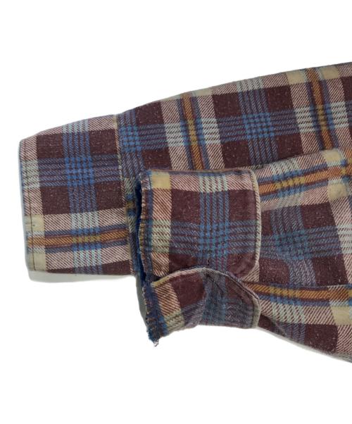 Sears（シアーズ）Sears (シアーズ) 裏地キルティングチェックネルシャツ ブルー サイズ:LARGEの古着・服飾アイテム