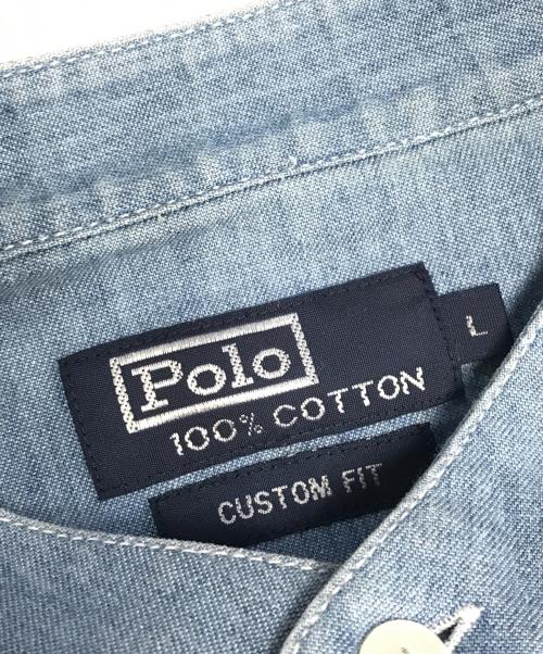 POLO RALPH LAUREN（ポロ・ラルフローレン）POLO RALPH LAUREN (ポロ・ラルフローレン) バンドカラーシャツ インディゴ サイズ:Lの古着・服飾アイテム