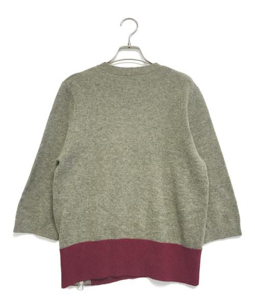 DRIES VAN NOTEN（ドリスヴァンノッテン）DRIES VAN NOTEN (ドリスヴァンノッテン) サイドジップバイカラ‐ニット ブラウン×レッド サイズ:Sの古着・服飾アイテム