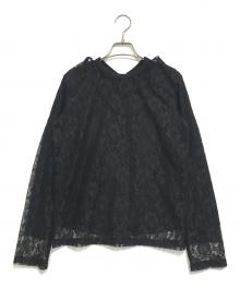 COMME des GARCONS（コムデギャルソン）の古着「Raschel Lace Long Sleeve Shirt」｜ブラック