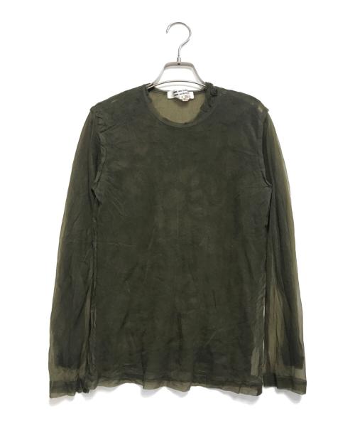 COMME des GARCONS COMME des GARCONS（コムデギャルソン コムデギャルソン）COMME des GARCONS COMME des GARCONS (コムデギャルソン コムデギャルソン) レイヤードシアーカットソー グリーン サイズ:Ｓの古着・服飾アイテム
