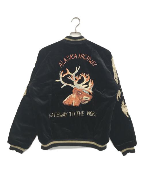 TAILOR東洋（テーラートウヨウ）TAILOR東洋 (テーラートウヨウ) 別珍×サテンリバーシブルスカジャン ブラック×グリーン サイズ:Lの古着・服飾アイテム