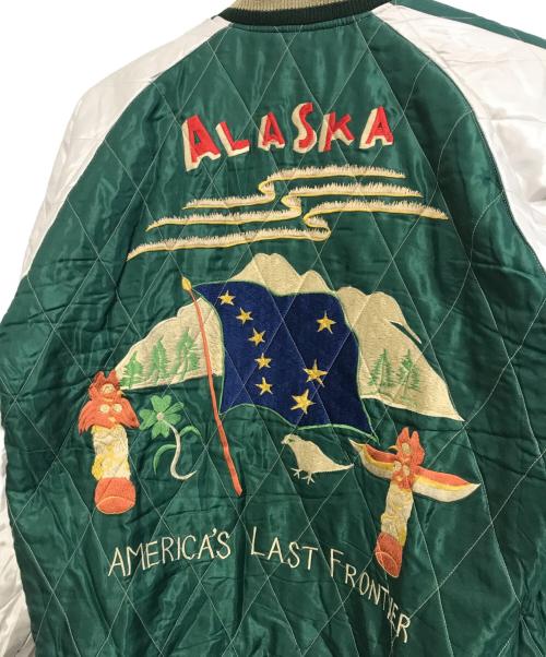 TAILOR東洋（テーラートウヨウ）TAILOR東洋 (テーラートウヨウ) 別珍×サテンリバーシブルスカジャン ブラック×グリーン サイズ:Lの古着・服飾アイテム