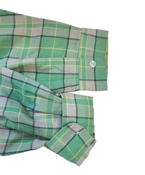 TOWN CRAFT（タウンクラフト）TOWN CRAFT (タウンクラフト) オープンカラーチェックシャツ グリーン サイズ:Lの古着・服飾アイテム