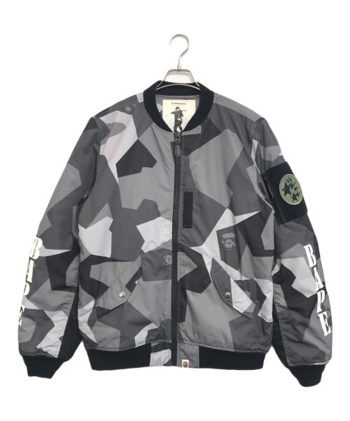 A BATHING APE（ア ベイシング エイプ）A BATHING APE (ア ベイシング エイプ) 中綿ブルゾン グレー サイズ:XLの古着・服飾アイテム