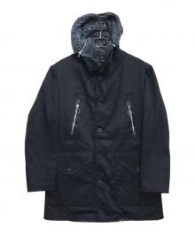 Sears（シアーズ）の古着「多重ジップボアフーデッドジャケット」｜ネイビー