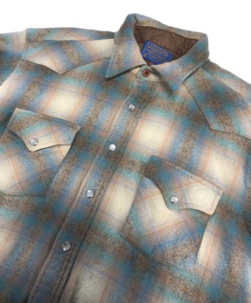 PENDLETON（ペンドルトン）PENDLETON (ペンドルトン) ウエスタンボードシャツ ベージュ×ブルー サイズ:XLの古着・服飾アイテム