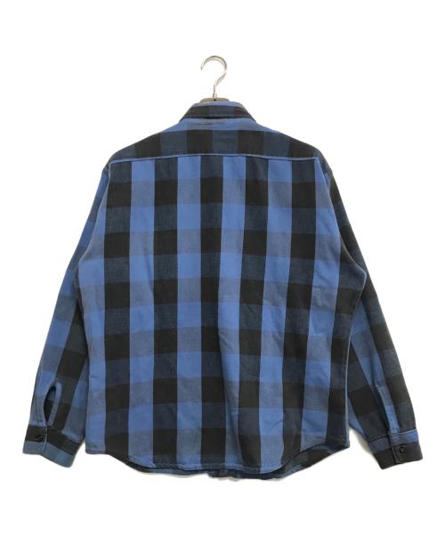 FIVE BROTHER（ファイブブラザー）FIVE BROTHER (ファイブブラザー) ブロックチェックネルシャツ ブルー×ブラック サイズ:Mの古着・服飾アイテム