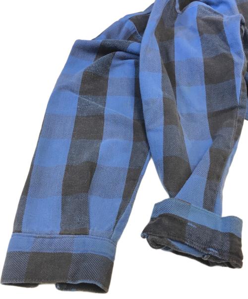 FIVE BROTHER（ファイブブラザー）FIVE BROTHER (ファイブブラザー) ブロックチェックネルシャツ ブルー×ブラック サイズ:Mの古着・服飾アイテム