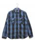 FIVE BROTHER（ファイブブラザー）の古着「ブロックチェックネルシャツ」｜ブルー×ブラック