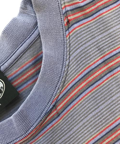 VANS（ヴァンズ）VANS (ヴァンズ) マルチボーダーTシャツ パープル サイズ:Mの古着・服飾アイテム