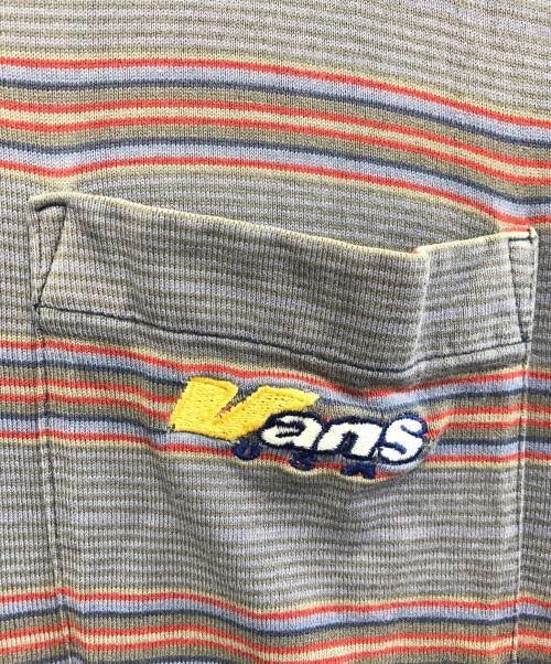 VANS（ヴァンズ）VANS (ヴァンズ) マルチボーダーTシャツ パープル サイズ:Mの古着・服飾アイテム