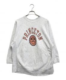 Champion（チャンピオン）の古着「染込みプリントリバースウィーブスウェット」｜グレー